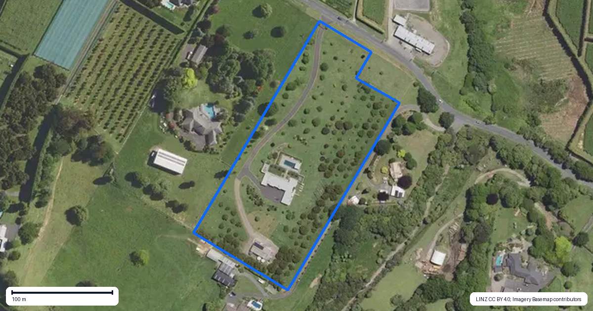 Property context map for 107 Armstrong Road, Te Puna