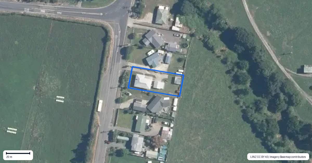Property context map for 7 Yankee Road, Rerewhakaaitu