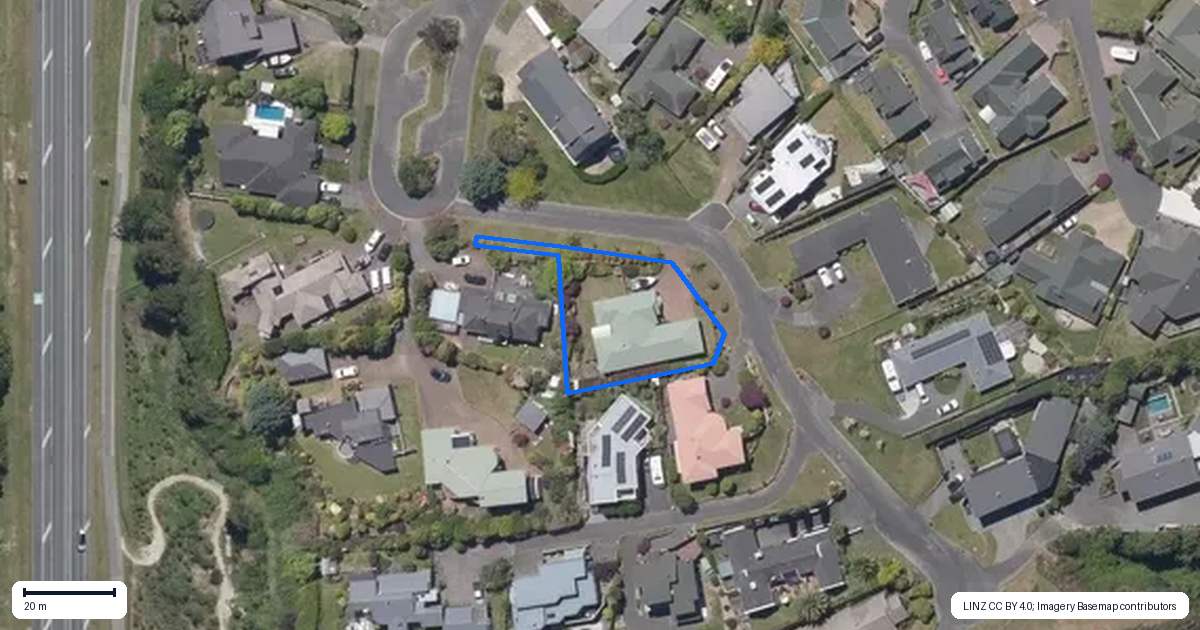 Property context map for 20 Rhodes Fall, Rangatira Park, Taupo