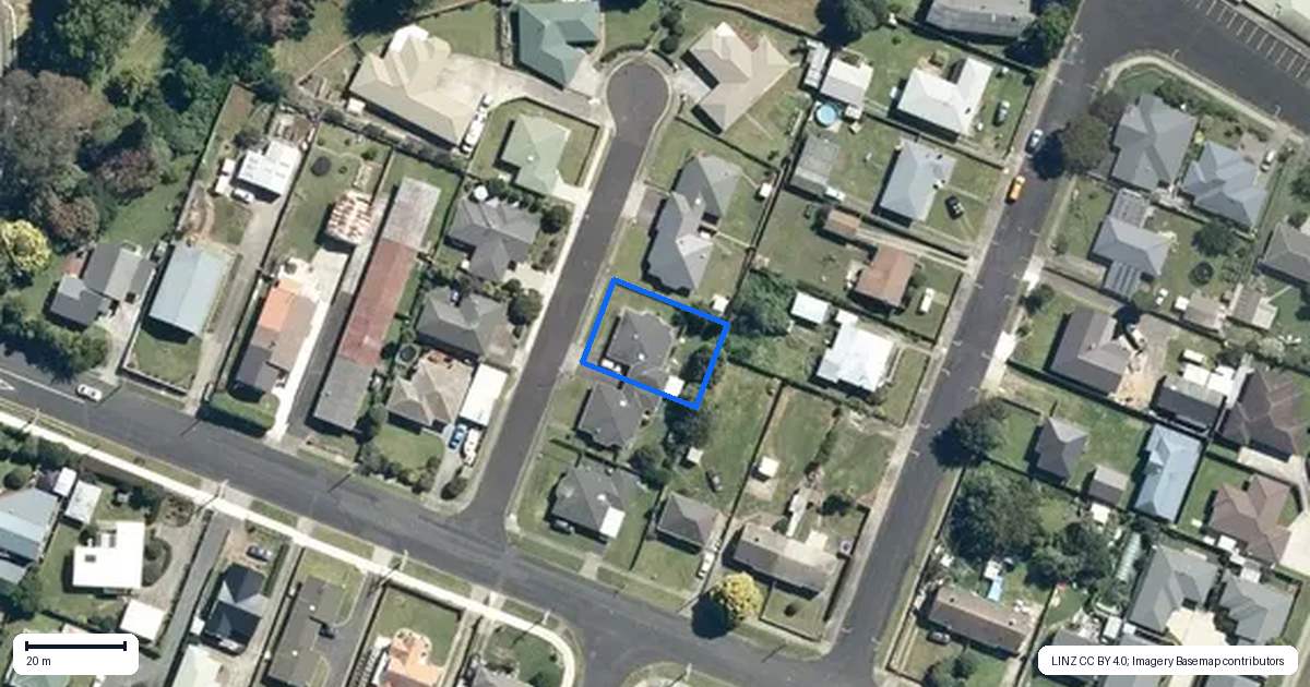 Property context map for 44 Delaney Court, Te Awamutu