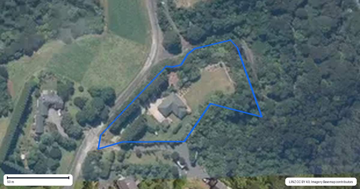 Property context map for 281A Lund Road, Aongatete