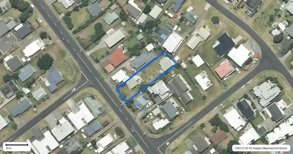Property context map for 222 Ocean Road, Whangamata