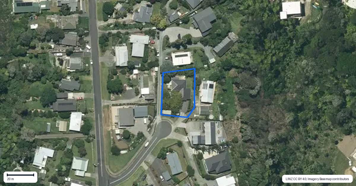 Property context map for 13 Sunshine Rise, Raglan