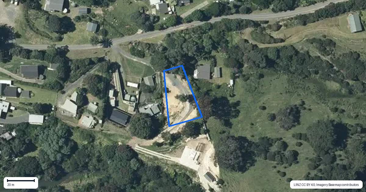 Property context map for 14 Woods Road South, Colville, Coromandel