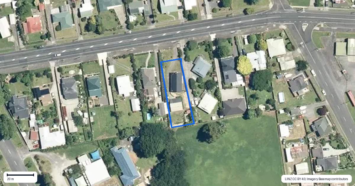 Property context map for 20 Kenny Street, Waihi