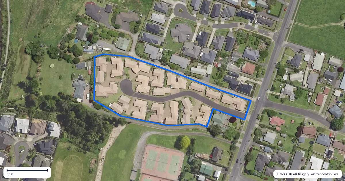Property context map for 2/32 Park Road, Katikati