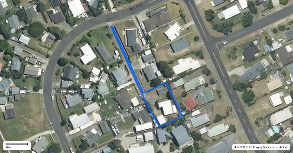 Property context map for 105 McKellar Place, Whangamata
