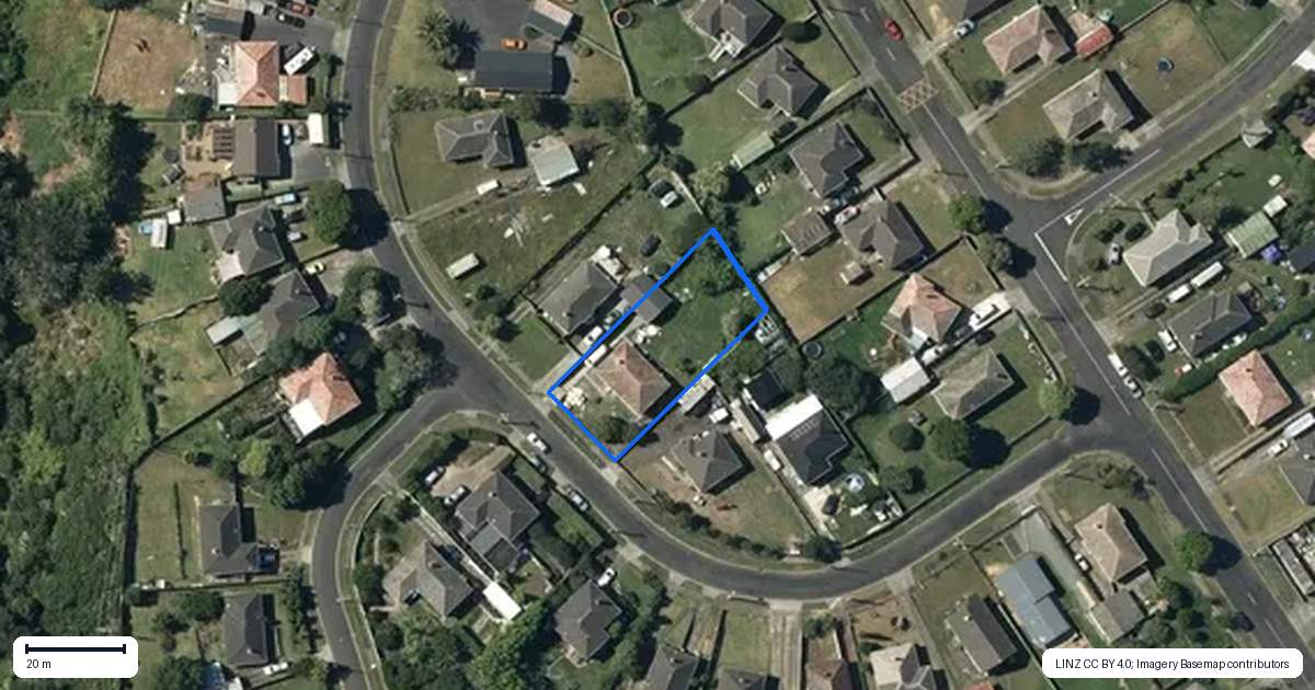Property context map for 23 Kohekohe Crescent, Meremere, Mercer