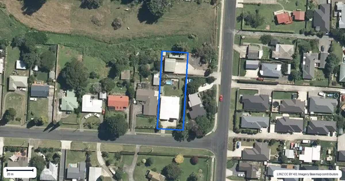 Property context map for 1 Acacia Avenue, Kihikihi, Te Awamutu