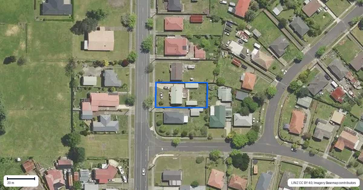 Property context map for 130 Onslow Street, Kawerau