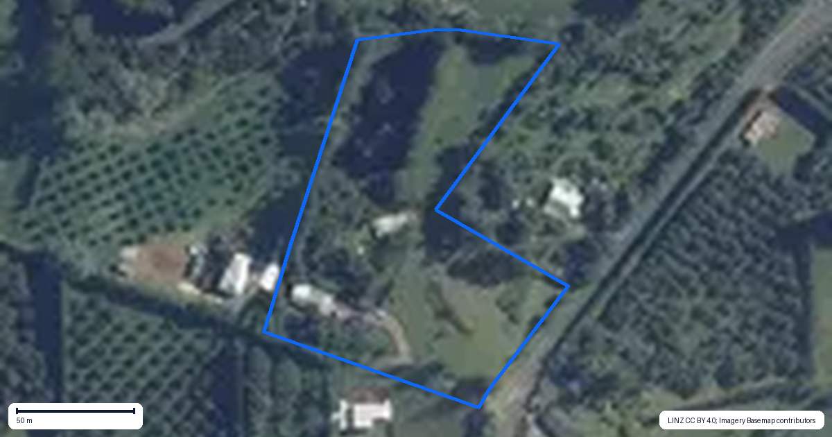 Property context map for 468 Wright Road, Aongatete