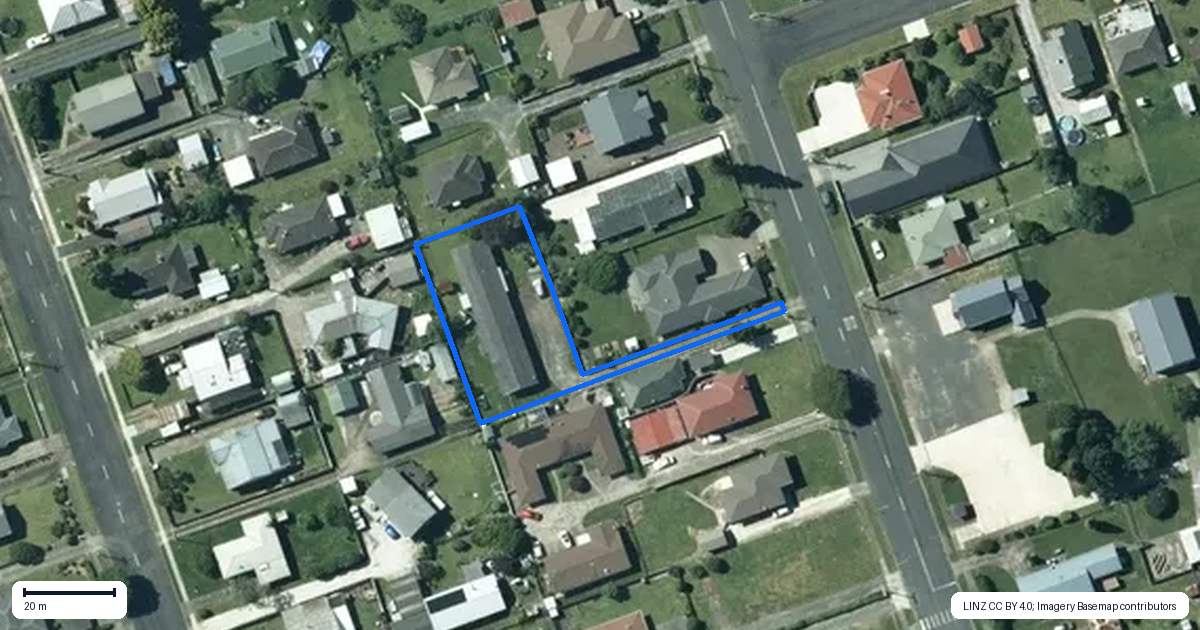 Property context map for 53 Hinewai Street, Otorohanga
