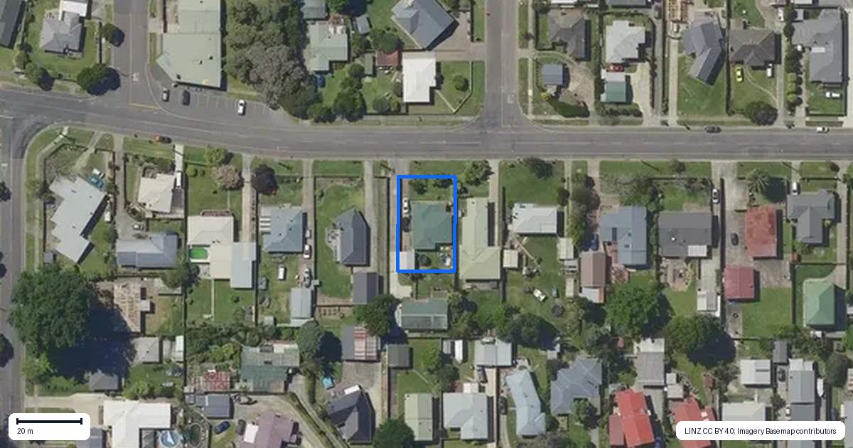 Property context map for 189 James Street, Whakatane