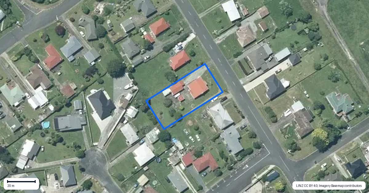 Property context map for 8 William Street, Te Kuiti