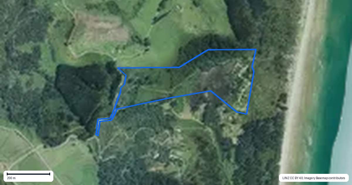 Property context map for 762 Ohui Road, Opoutere, Whangamata