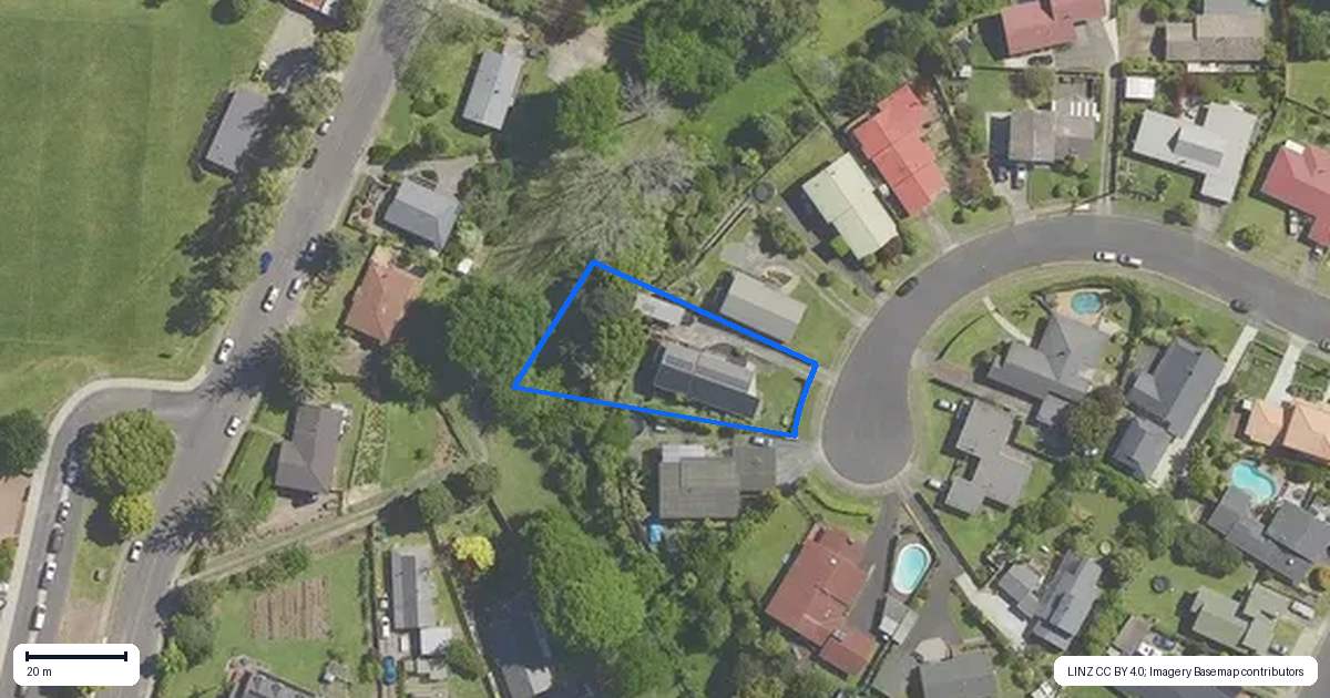 Property context map for 20 Saunders Place, Te Puke