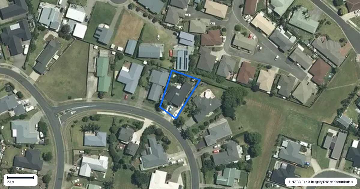 Property context map for 22 Protea Crescent, Whitianga