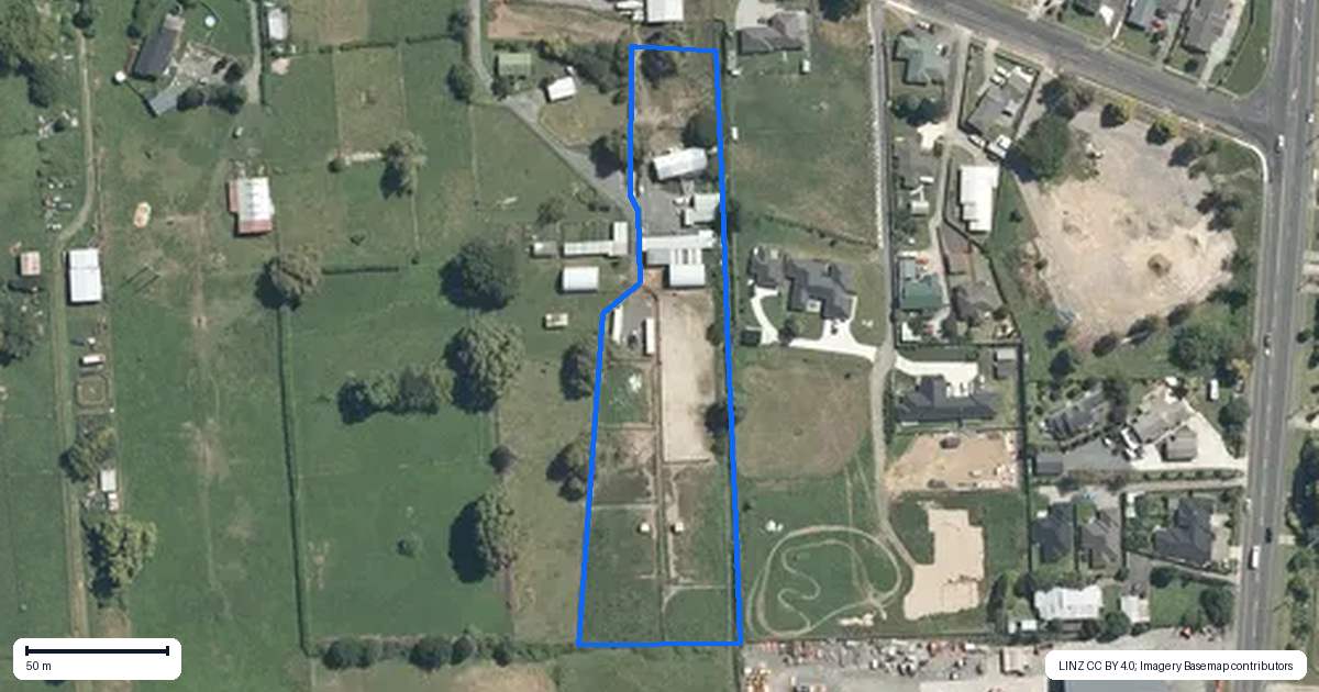 Property context map for 2/1034 Racecourse Road, Te Awamutu