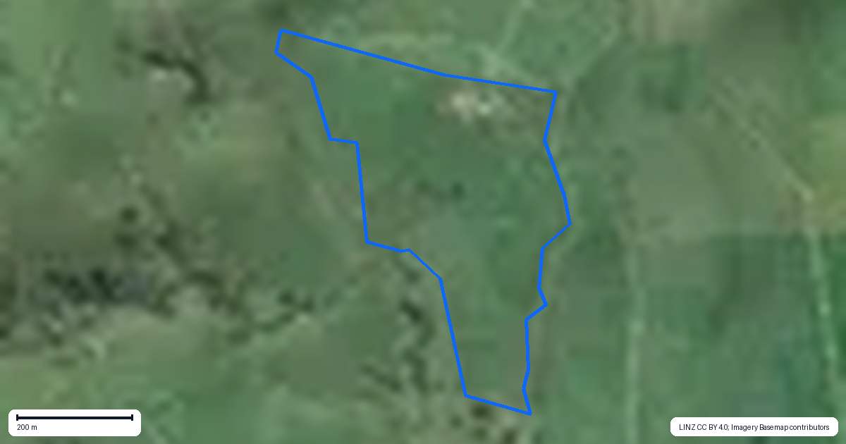 Property context map for 253 Old Hill Road, Tahuna