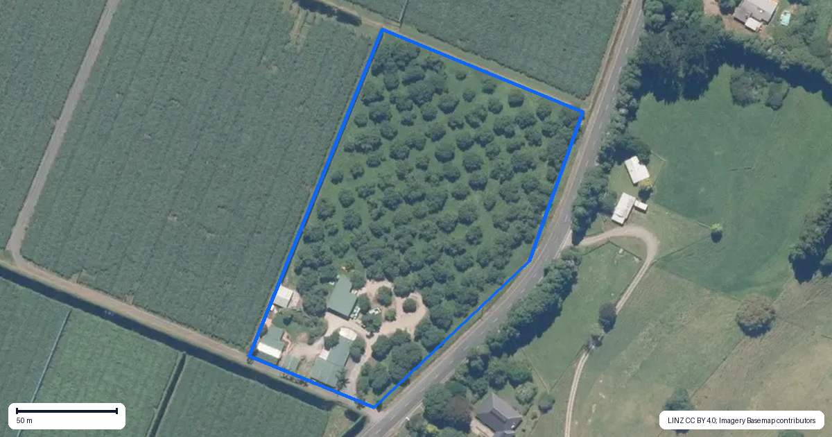 Property context map for 204A No 2 Road, Te Puke