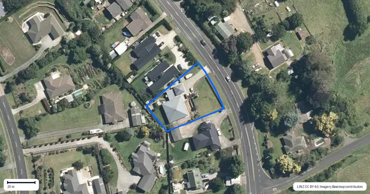 Property context map for 57 Great South Road, Ohaupo