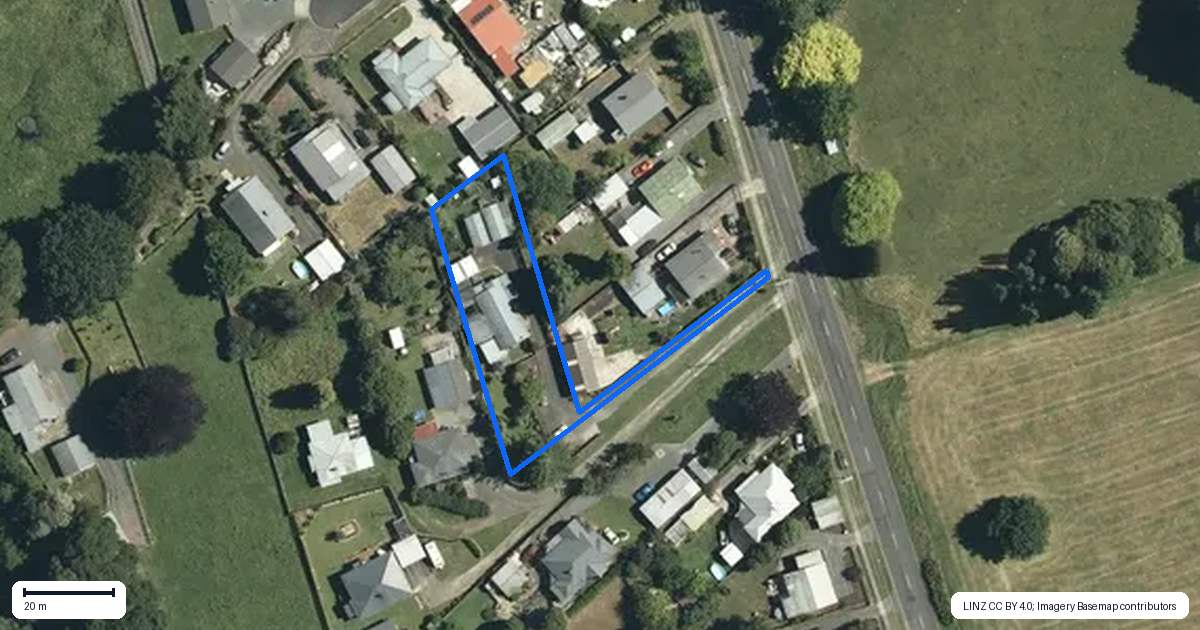 Property context map for 12A Ngarua Road, Waitoa