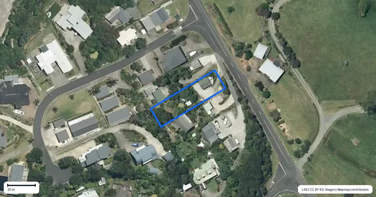 Property context map for 2875 Long Bay Road, Wyuna Bay, Coromandel