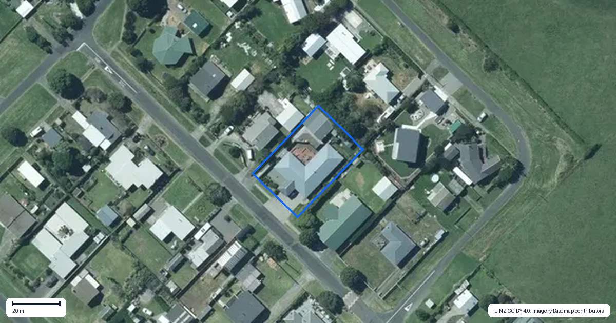 Property context map for 20 Hira Street, Ohawe, Hawera