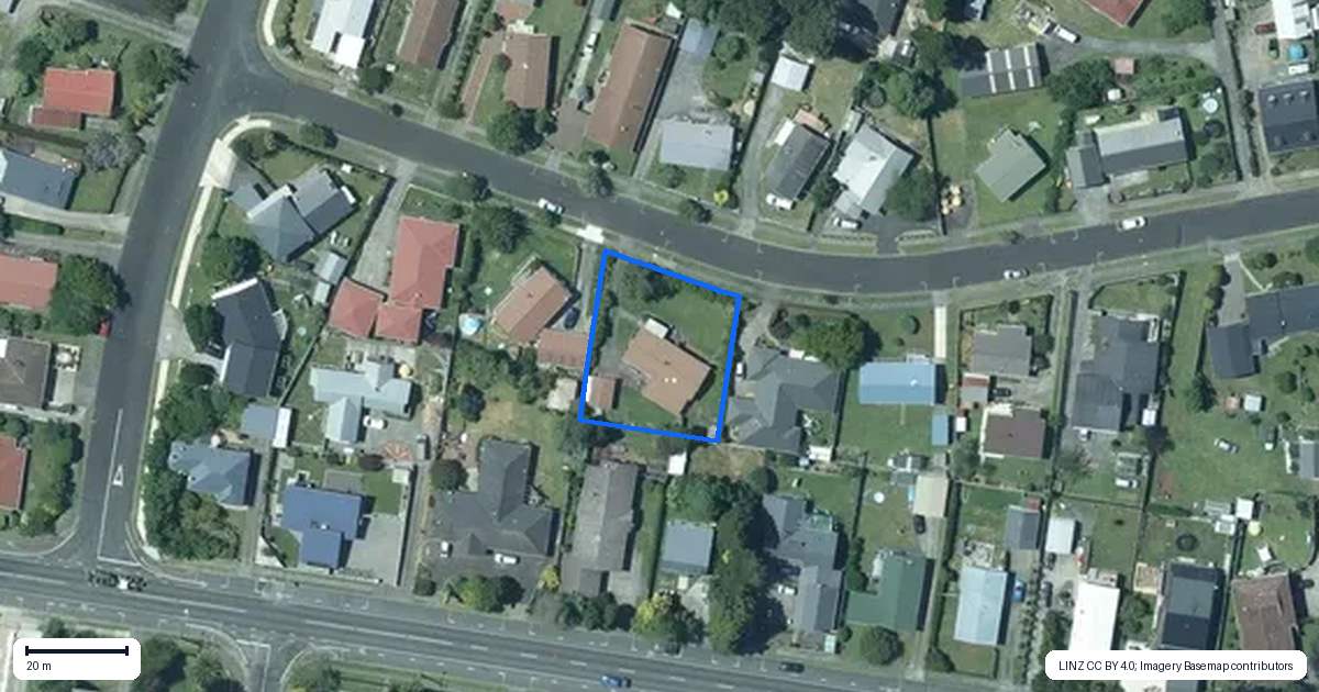 Property context map for 33 Kowhai Street, Inglewood