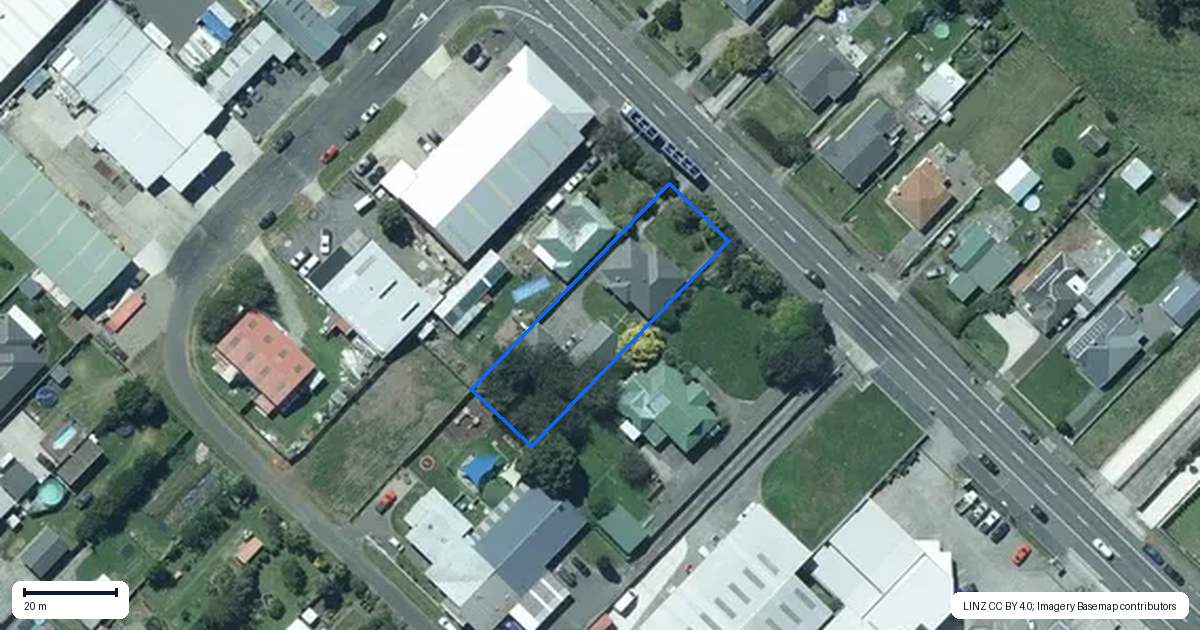 Property context map for 155 Glover Road, Hawera