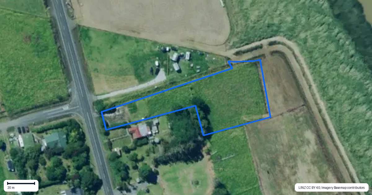Property context map for 53 Pouto Road, Dargaville