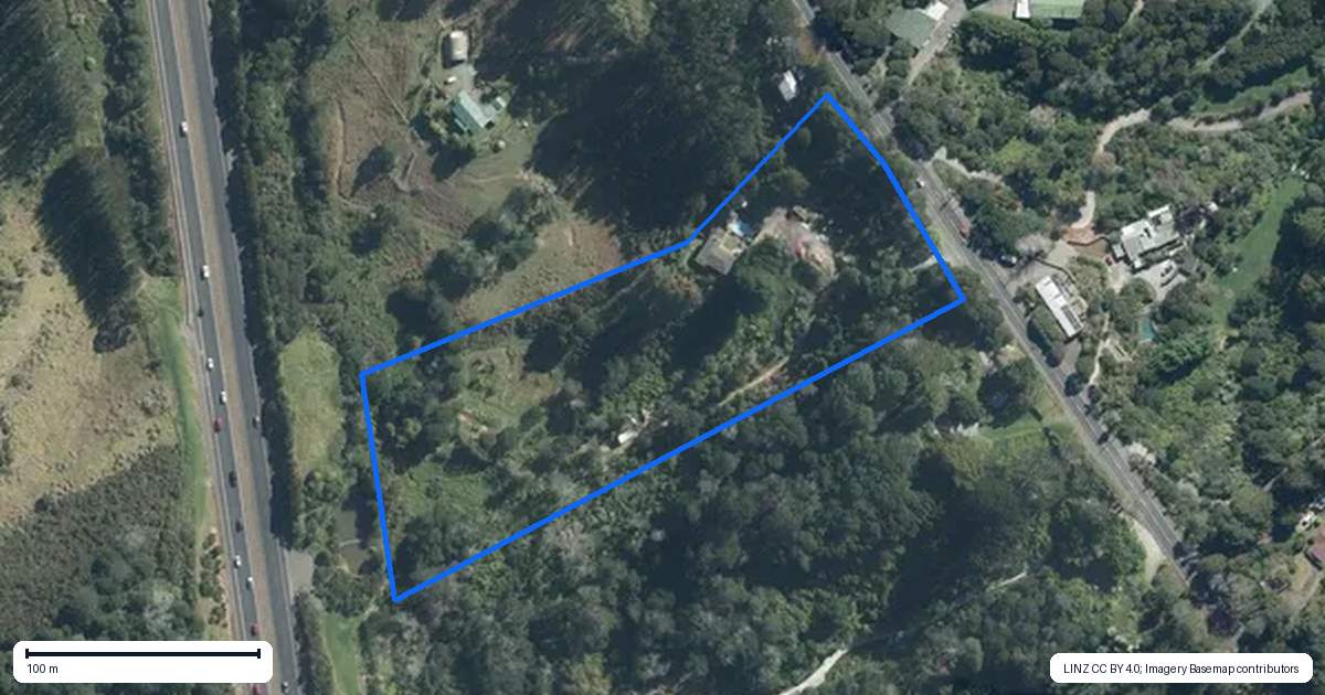 Property context map for 1242 East Coast Road, Redvale, Auckland