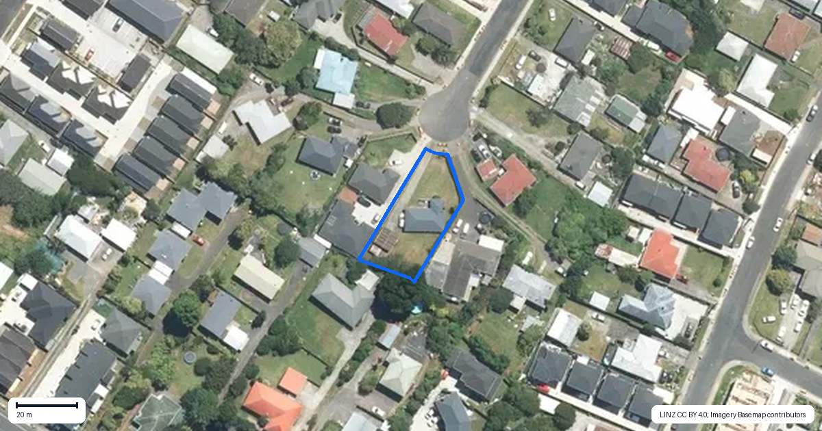 Property context map for 20 Surrey Street, Manurewa, Auckland