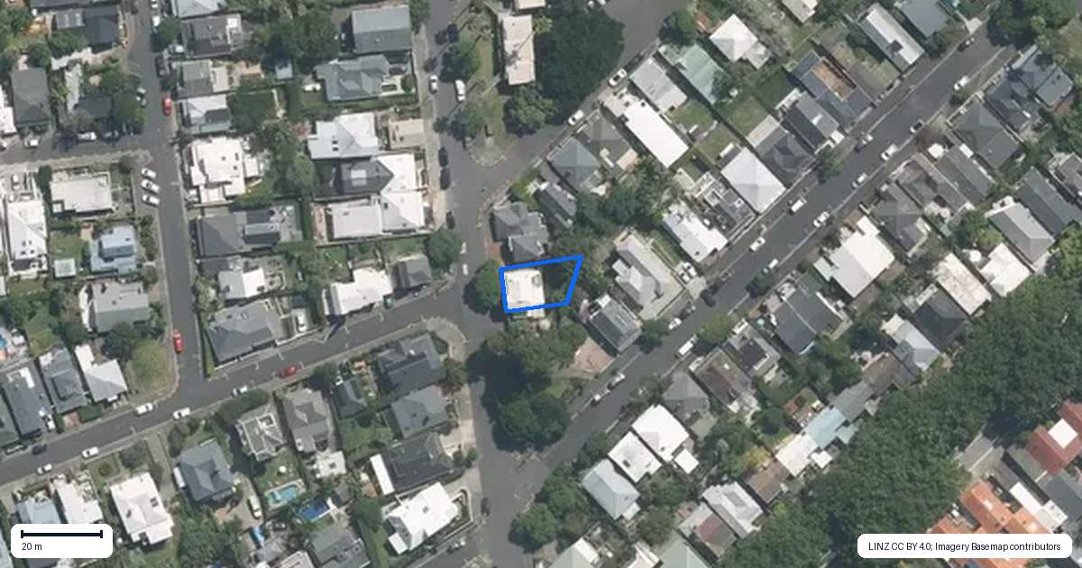 Property context map for 24 England Street, Freemans Bay, Auckland