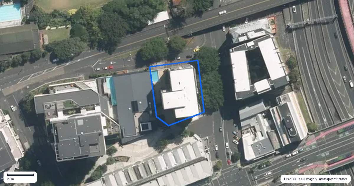 Property context map for 8B/8 Howe Street, Freemans Bay, Auckland