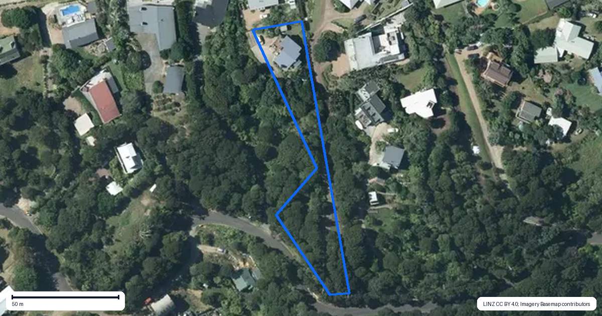 Property context map for 34 View Road, Ostend, Waiheke Island