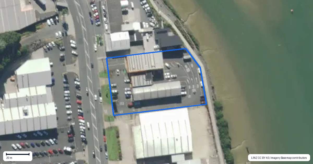 Property context map for 119 Port Road, Whangarei