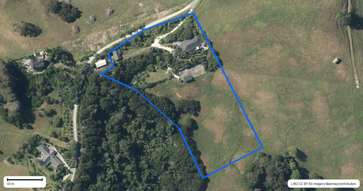 Property context map for 107 Miller Way, Mahurangi East, Warkworth