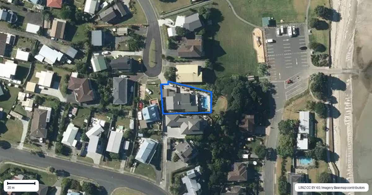 Property context map for 32 Kahurangi Place, Snells Beach