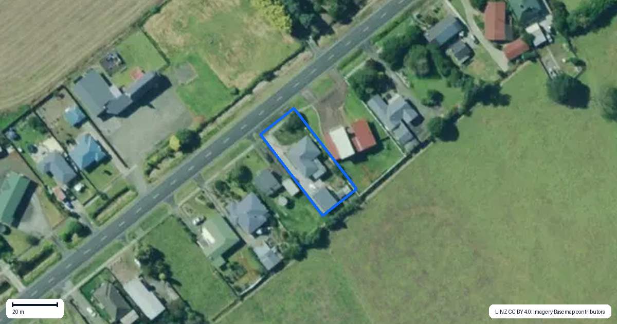 Property context map for 50 Freyberg Road, Ruawai