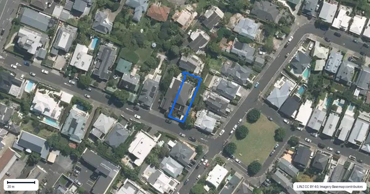 Property context map for 1 Cameron Street, Saint Marys Bay, Auckland