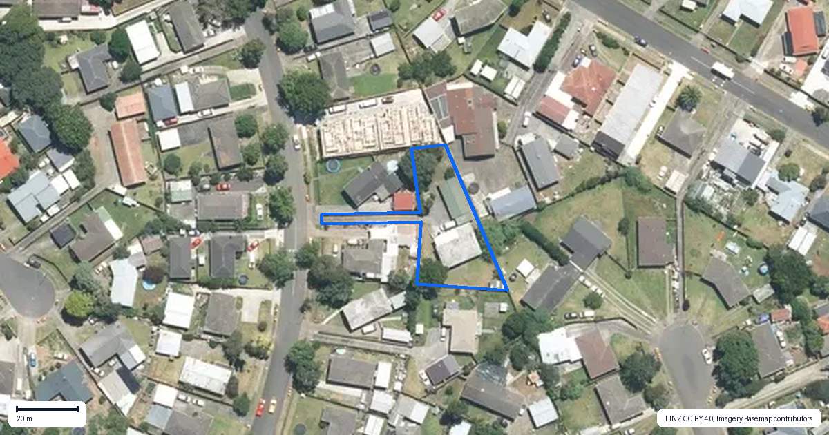 Property context map for 20 Smedley Street, Manurewa, Auckland