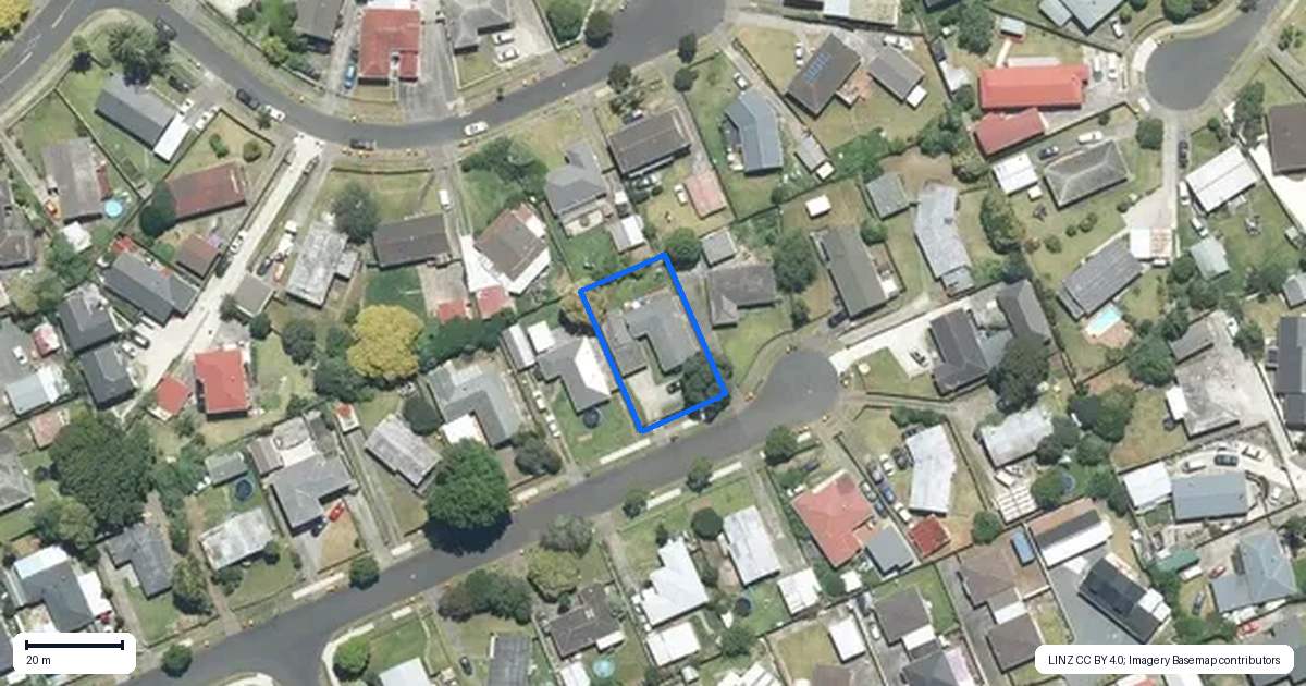 Property context map for 20 Ronald Place, Manurewa, Auckland