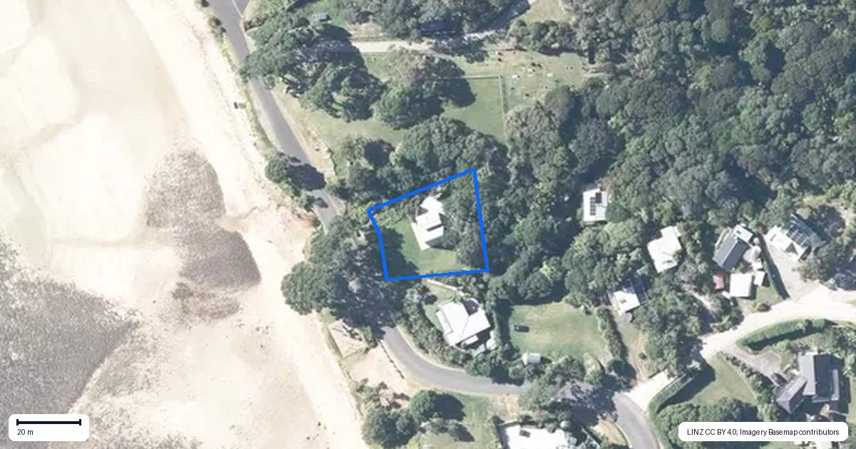 Property context map for 420 Shoal Bay Road, Great Barrier Island (Aotea Island)