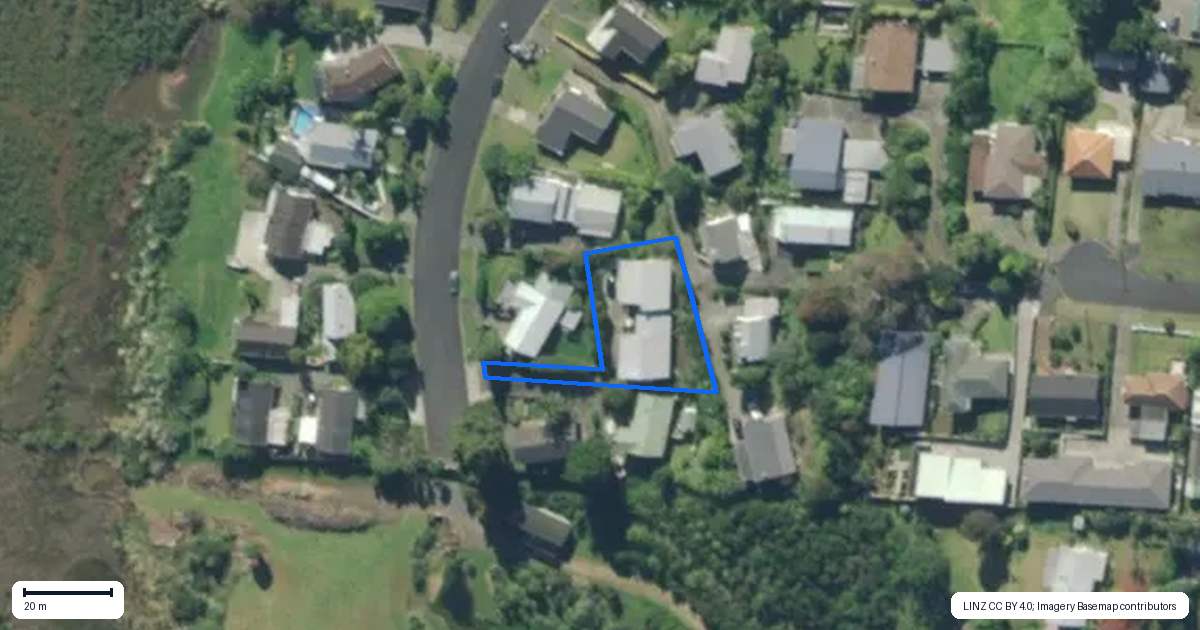Property context map for 43B Raumati Crescent, Onerahi, Whangarei