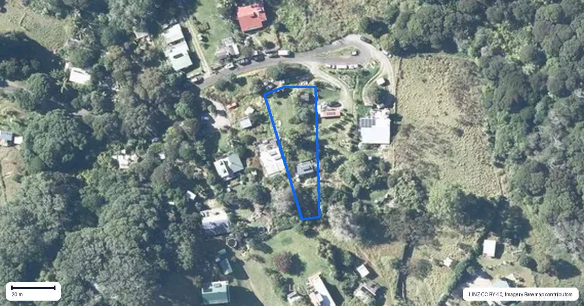 Property context map for 36 Mulberry Grove Road, Great Barrier Island (Aotea Island)