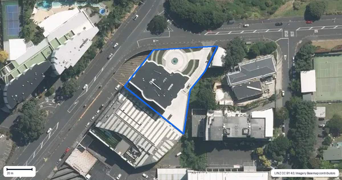 Property context map for 4D/118 Gladstone Road, Parnell, Auckland