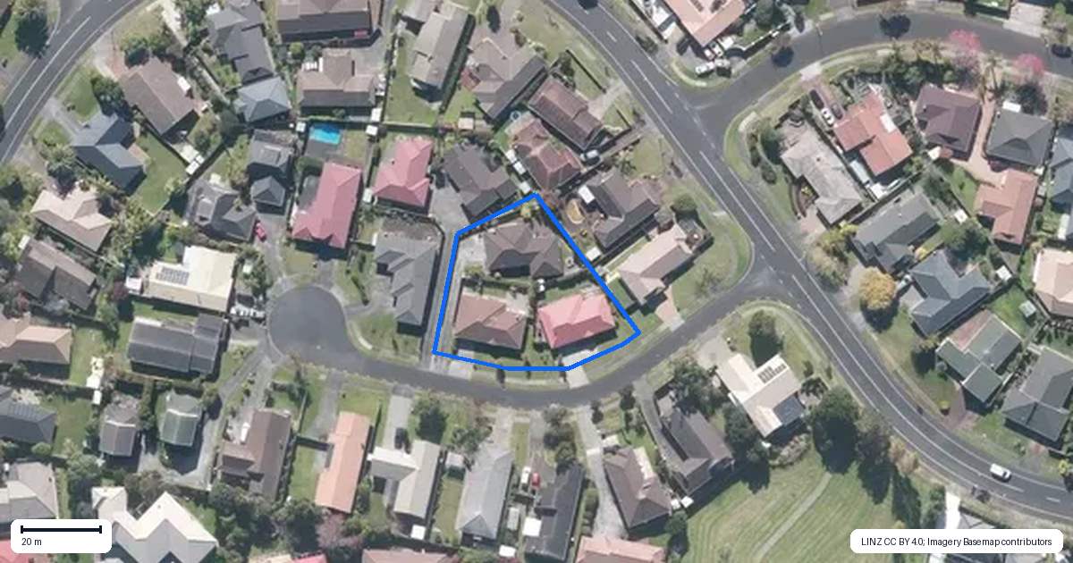 Property context map for 3A Mirabell Place, Golflands, Auckland