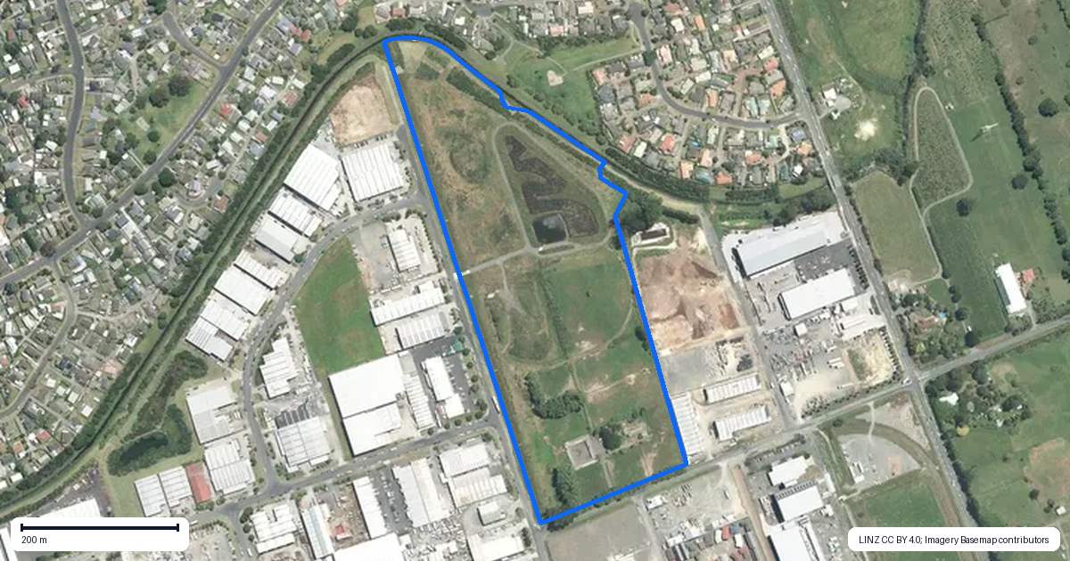 Property context map for 2 Popes Road, Takanini, Auckland