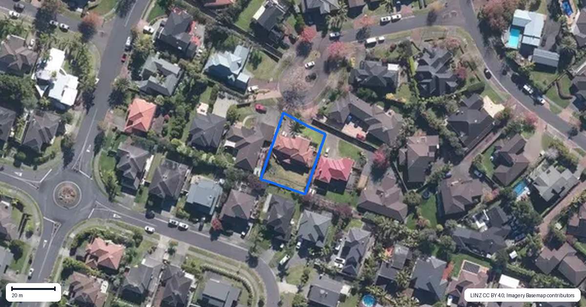 Property context map for 12 Red Oak Place, Schnapper Rock, Auckland